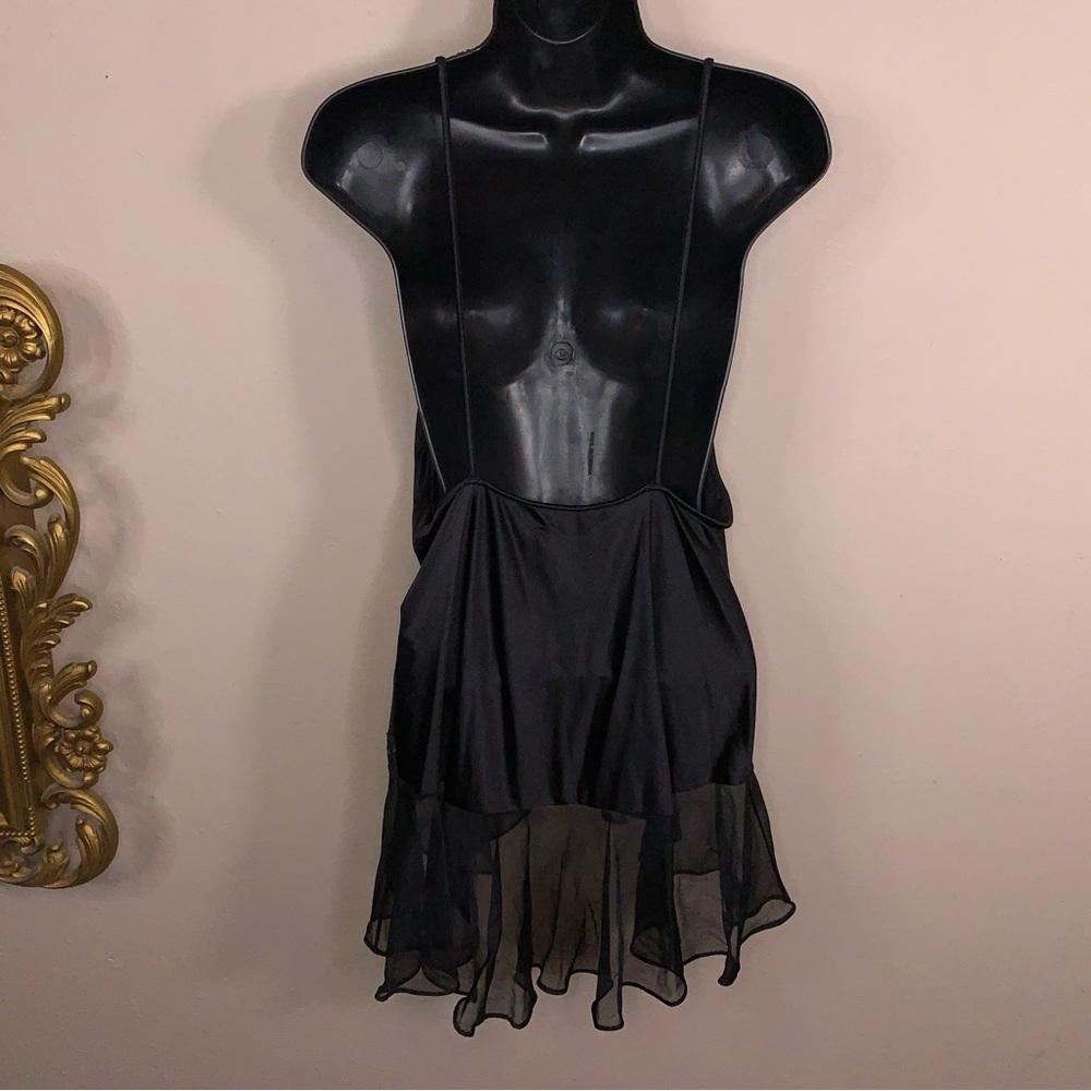 Vintage Val Mode Medium Black Lace Nightgown Retro Pinup Goth Glam View 4